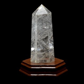 水晶ポイント六角柱 - 約14cm【台座付】 | 天然石置物類のご購入
