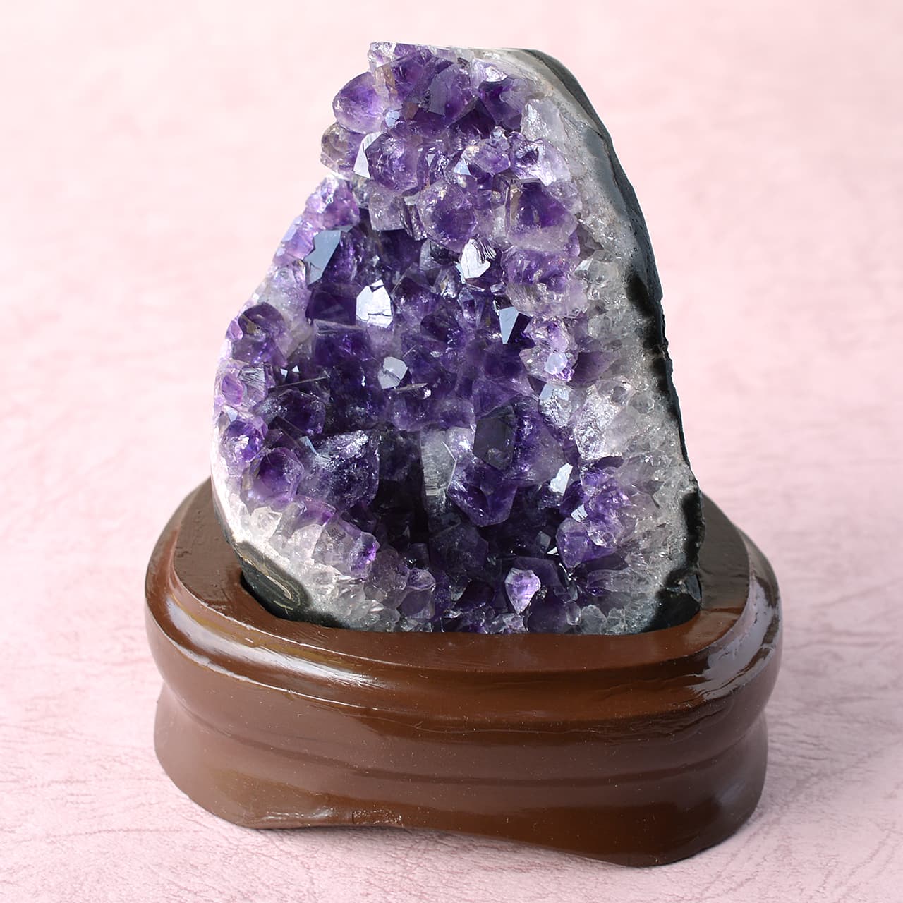 アメジスト(紫水晶)クラスター - 約441g【台座付】 | 天然石置物類のご ...