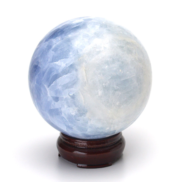 ✳️超極大玉✨美麗癒し系ブルー✨レインボー ブルーカルサイト 丸玉 天然石 原石